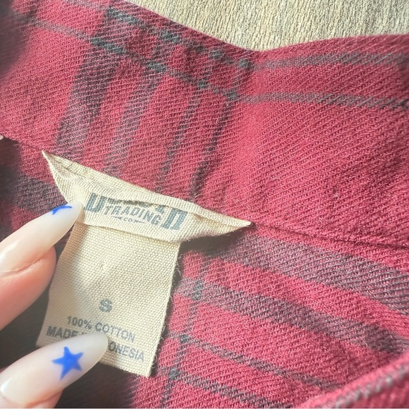Duluth Trading co women’s plaid snap up cotton shacket red size small - Picture 2 of 4